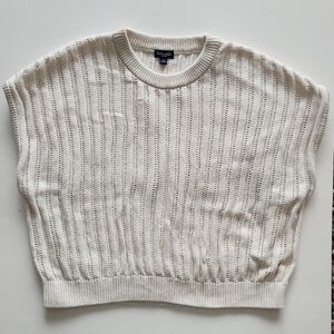 Splendid Cable Knit Cream Cropped Sweater